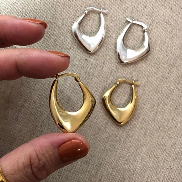 NEW 925 STERLING SILVER IRREGULAR EARRINGS - Picture 5 of 5